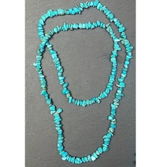d'vine Products Jewelry - Bohemian Style Long Natural Stone Turquoise Necklace - 31.5 Inches Length
